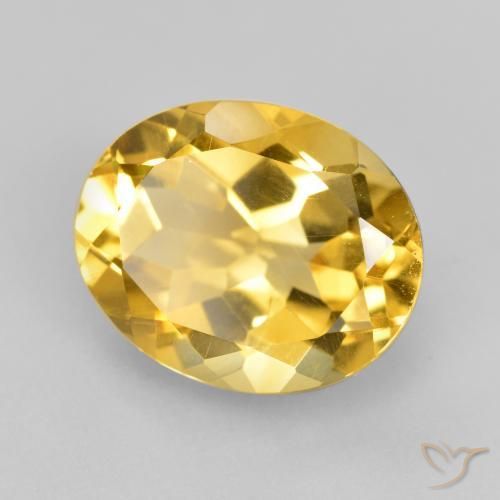 4.42克拉天然黄水晶，椭圆形，VVS-VS