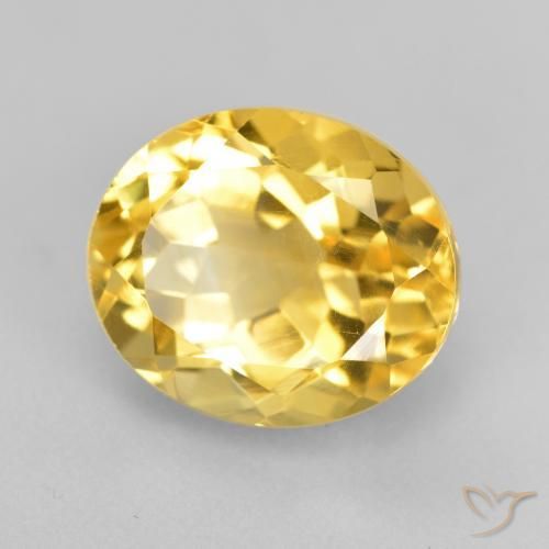 5.04克拉天然黄水晶，椭圆形，VVS-VS