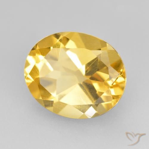 4.43克拉天然黄水晶，椭圆形，VVS-VS