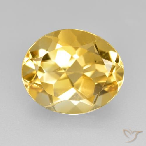 4.38ct 天然 金色 黄水晶, 椭圆形, VVS-VS