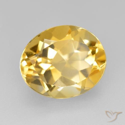4.38克拉天然黄水晶，椭圆形，VVS-VS