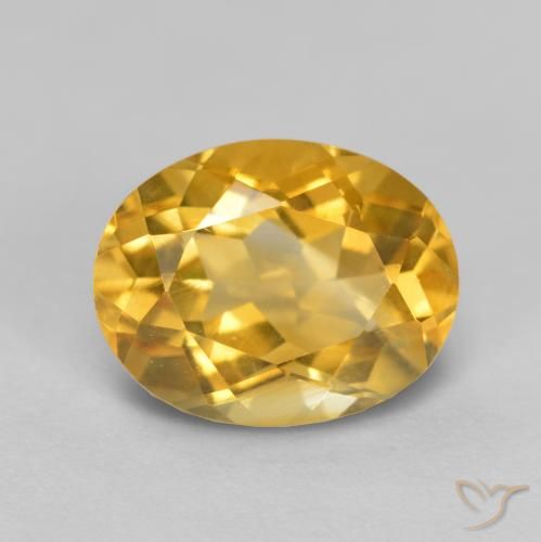 1.86ct 天然 中深金色 黄水晶, 椭圆形, VS