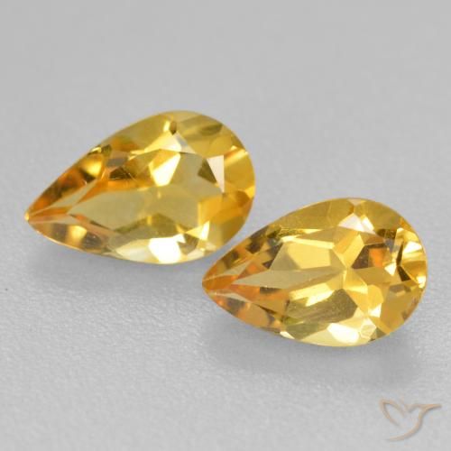 1.61ctw 天然 深金橙色 黄水晶, 梨形, VS