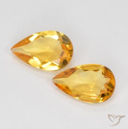1.21ctw 天然 金橙色 黄水晶, 梨形, VS