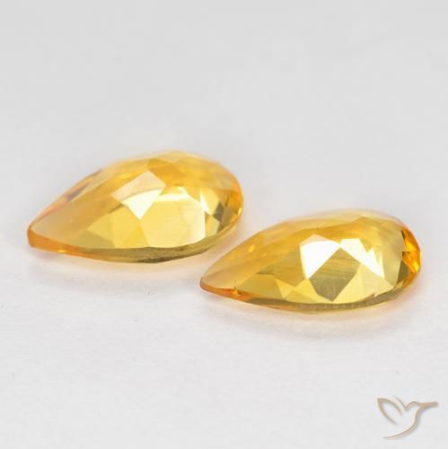 1.21克拉天然黄水晶，梨形，VS