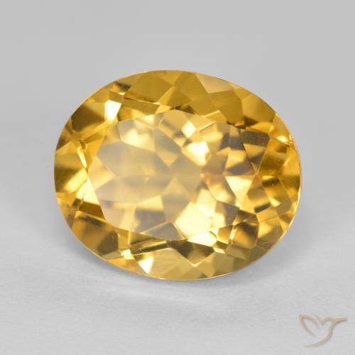 4.84克拉天然黄水晶，椭圆形，VVS-VS