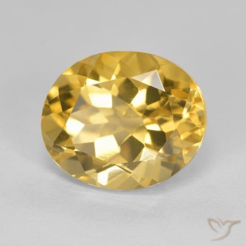 4.80克拉天然黄水晶，椭圆形，VVS-VS