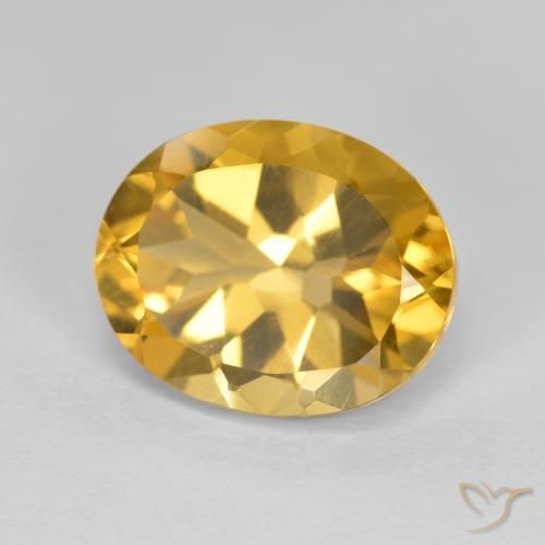 4.12克拉天然黄水晶，椭圆形，VVS-VS