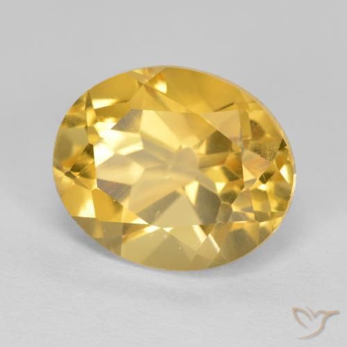 5.06克拉天然黄水晶，椭圆形，VVS-VS