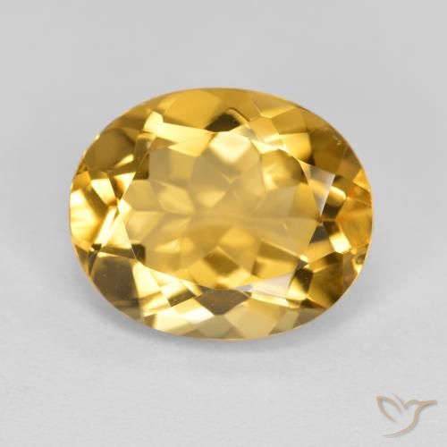 4.44ct 天然 金橙色 黄水晶, 椭圆形, VVS-VS