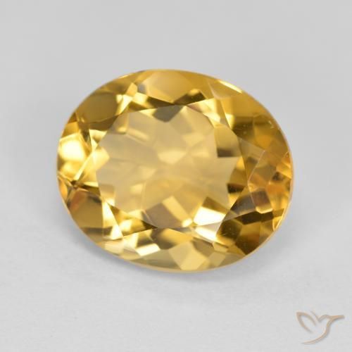 4.44克拉天然黄水晶，椭圆形，VVS-VS