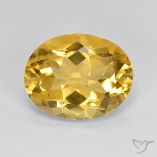 3.80ct 天然 中金 黄水晶, 椭圆形, VVS-VS