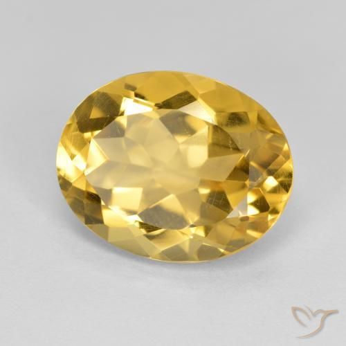 3.80克拉天然黄水晶，椭圆形，VVS-VS