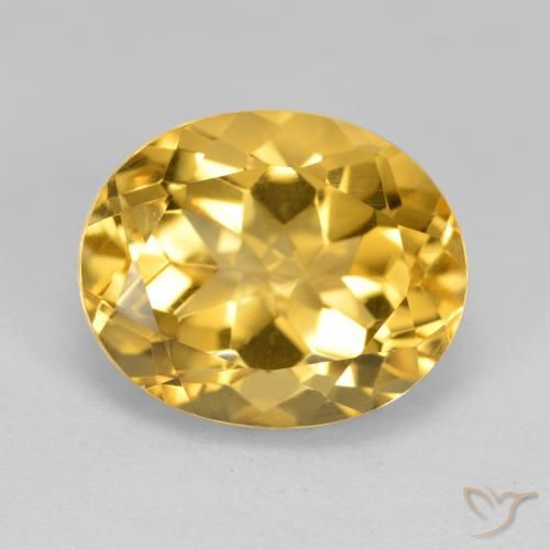 5.25ct 天然 中金 黄水晶, 椭圆形, VVS-VS