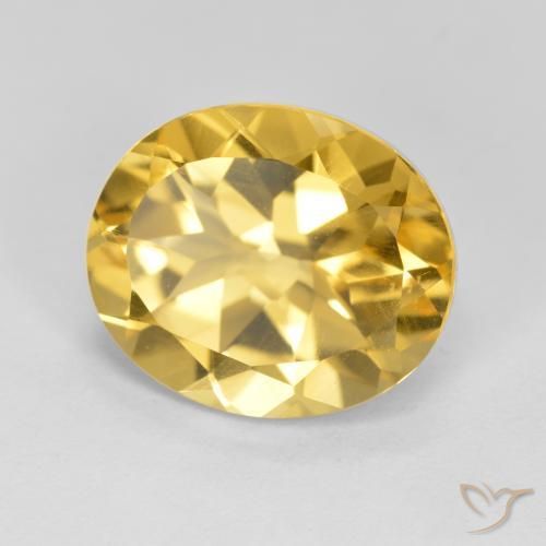 4.26克拉天然黄水晶，椭圆形，VVS-VS
