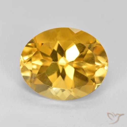 4.49ct 天然 中深金色 黄水晶, 椭圆形, VVS-VS