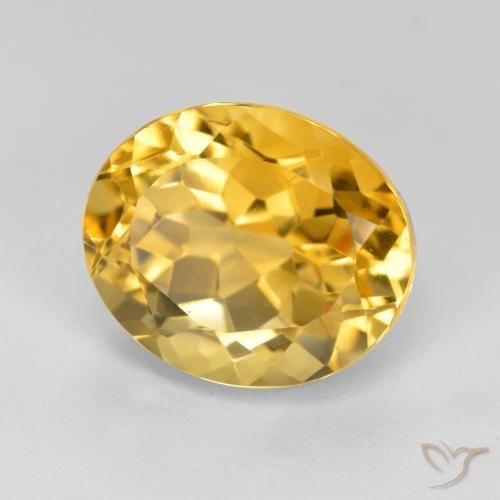 5.23克拉天然黄水晶，椭圆形，VVS-VS