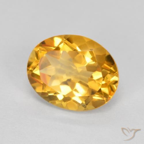 1.92克拉天然黄水晶，椭圆形，VVS-VS