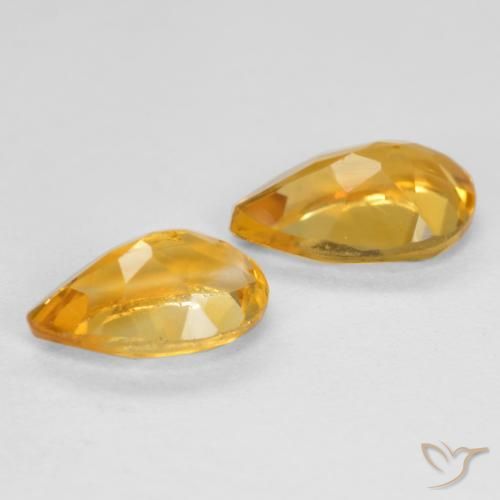 1.58克拉天然黄水晶，梨形，VS