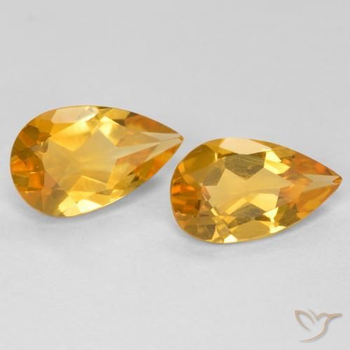 1.38克拉天然黄水晶，梨形，VS
