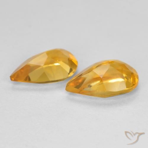 1.38克拉天然黄水晶，梨形，VS
