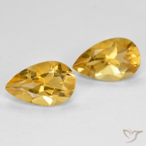 1.58ctw 天然 金橙色 黄水晶, 梨形, VS