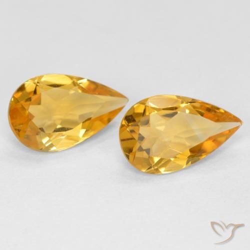 1.23克拉天然黄水晶，梨形，VS