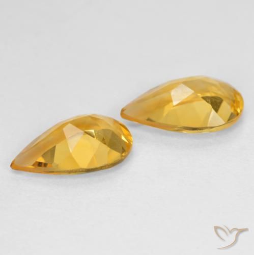 1.23克拉天然黄水晶，梨形，VS