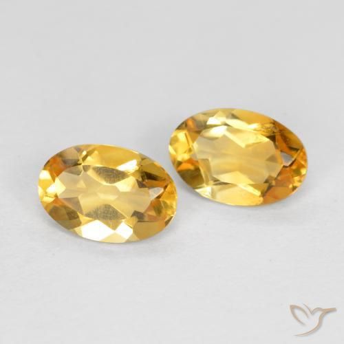 0.74克拉天然黄水晶，椭圆形，VVS-VS