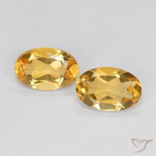 0.74ctw 天然 中金 黄水晶, 椭圆形, VVS-VS