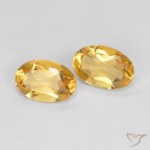 0.74克拉天然黄水晶，椭圆形，VVS-VS