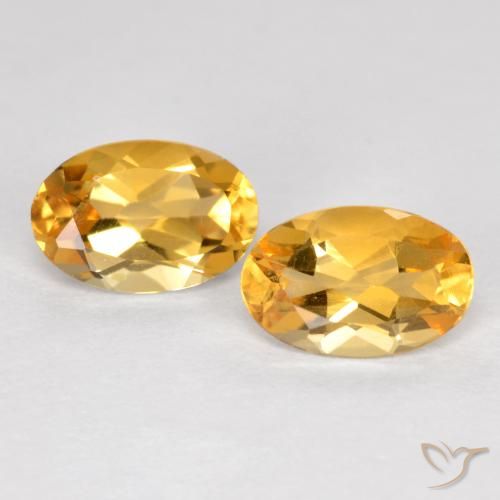 0.80ctw 天然 深金橙色 黄水晶, 椭圆形, VVS-VS