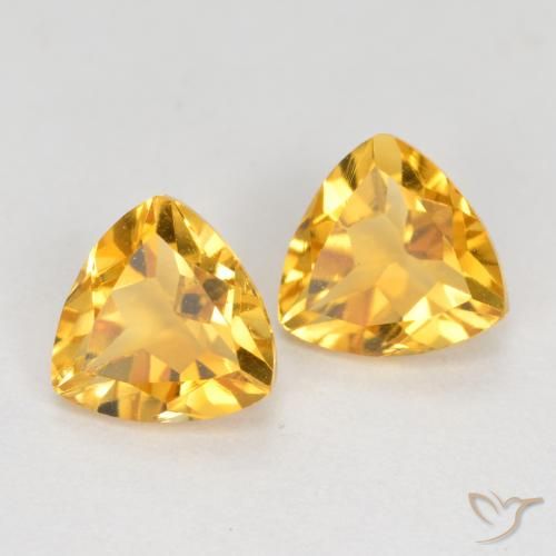 1.51ctw 天然 深金橙色 黄水晶, 胖三角形, VVS-VS