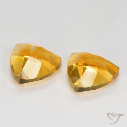 1.51克拉天然黄水晶，胖三角形，VVS-VS
