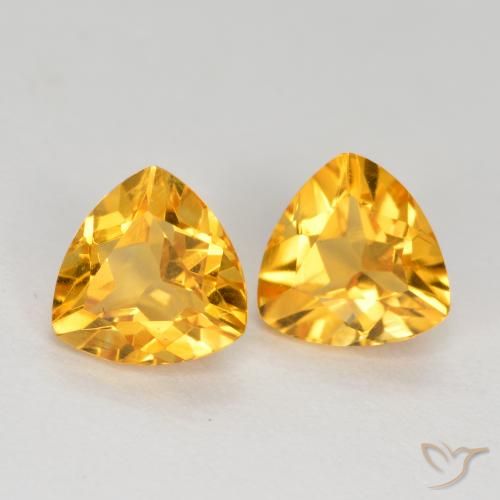 1.44ctw 天然 深金色 黄水晶, 胖三角形, VVS-VS