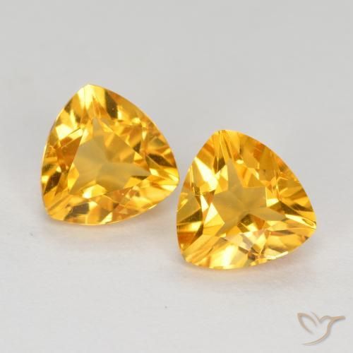 1.44克拉天然黄水晶，胖三角形，VVS-VS