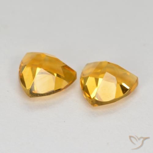 1.44克拉天然黄水晶，胖三角形，VVS-VS
