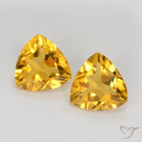 1.39ctw 天然 亮金 黄水晶, 胖三角形, VS