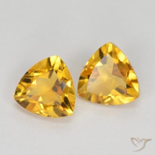 1.39克拉天然黄水晶，胖三角形，VS