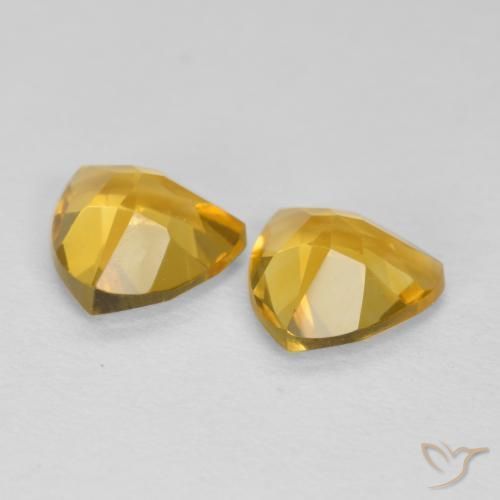 1.22克拉天然黄水晶，胖三角形，VVS-VS