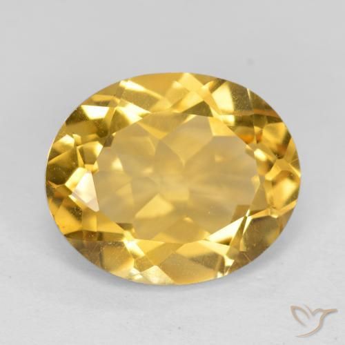4.25克拉天然黄水晶，椭圆形，VVS-VS