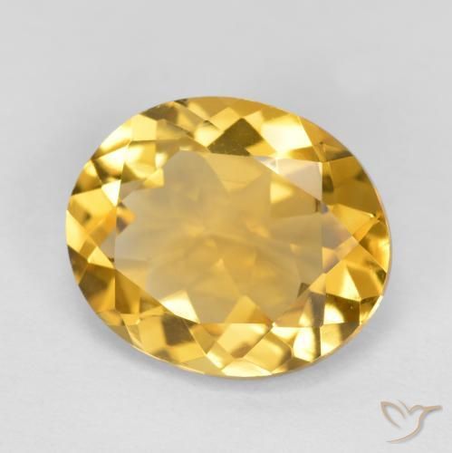 3.93克拉天然黄水晶，椭圆形，VVS