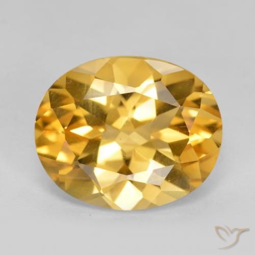 4.01ct 天然 深金 黄水晶, 椭圆形, VS