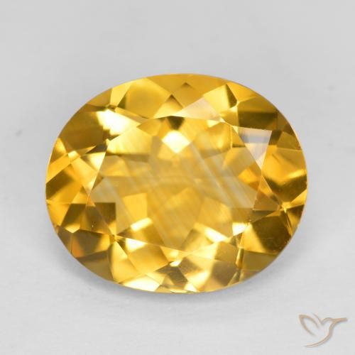 3.95ct 天然 金色 黄水晶, 椭圆形, VVS