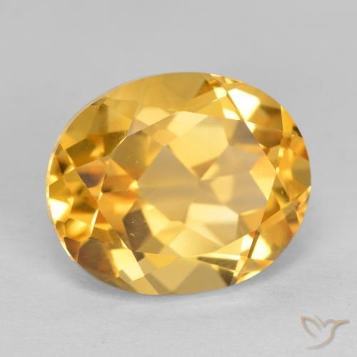 4.98克拉天然黄水晶，椭圆形，VVS-VS