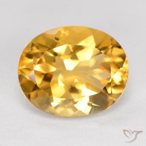 4.57ct 天然 中深金色 黄水晶, 椭圆形, VVS-VS