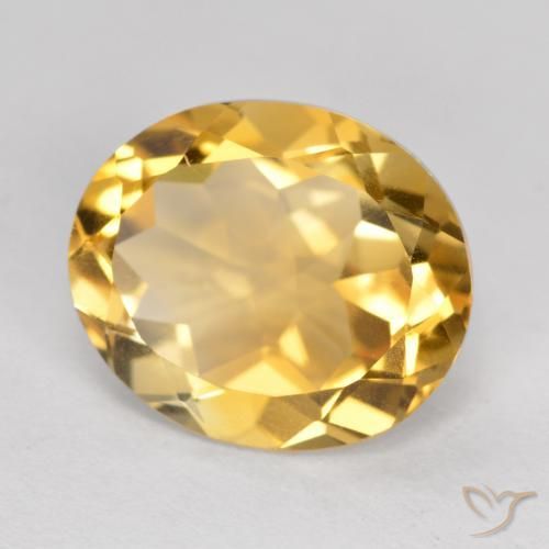 3.98克拉天然黄水晶，椭圆形，VVS