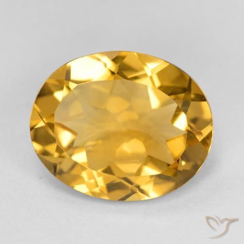 3.80ct 天然 中深金色 黄水晶, 椭圆形, VVS-VS