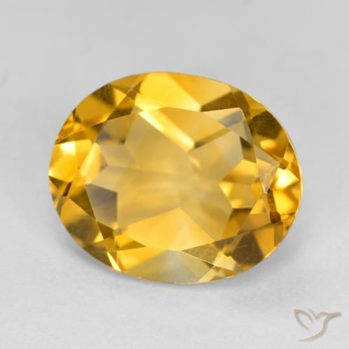 4.10克拉天然黄水晶，椭圆形，VVS-VS