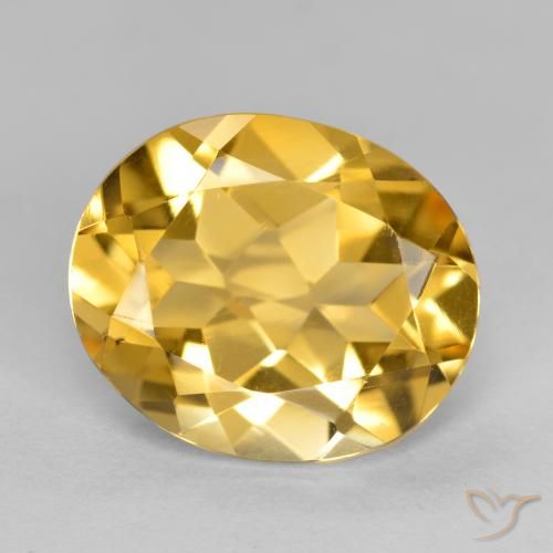4.10ct 天然 中金 黄水晶, 椭圆形, VVS-VS